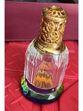 Alexandria Oil Burner Heavy Crystal Prism Iridescent Clear Glass w/Oil
